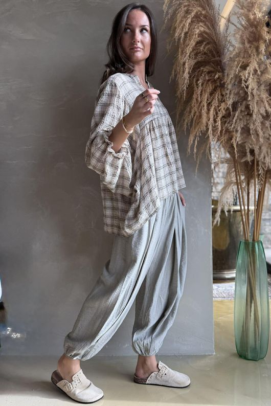 Greta Check Hugh Shirt Mocha